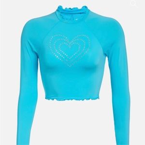 Love Shack Fancy X Hurley Cropped Rash Guard NWT 85$ Size S.  Super Cute